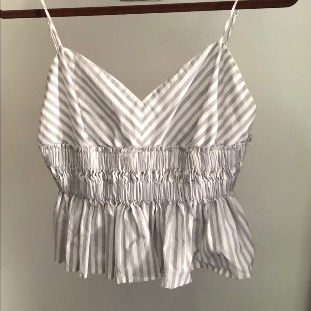 Peplum stripe tank top